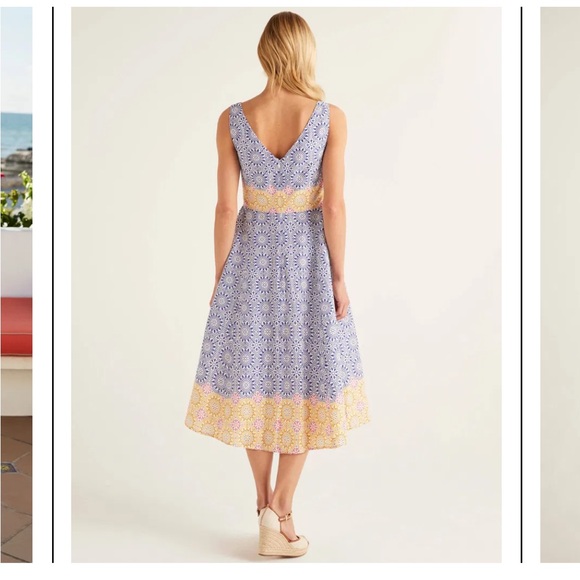 Boden Deborah midi dress Renaissance Blue Size 8L - Picture 3 of 10